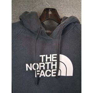 The North Face‎ Womens Hoodie Medium Black White Spellout Logo Sweatshirt Casual